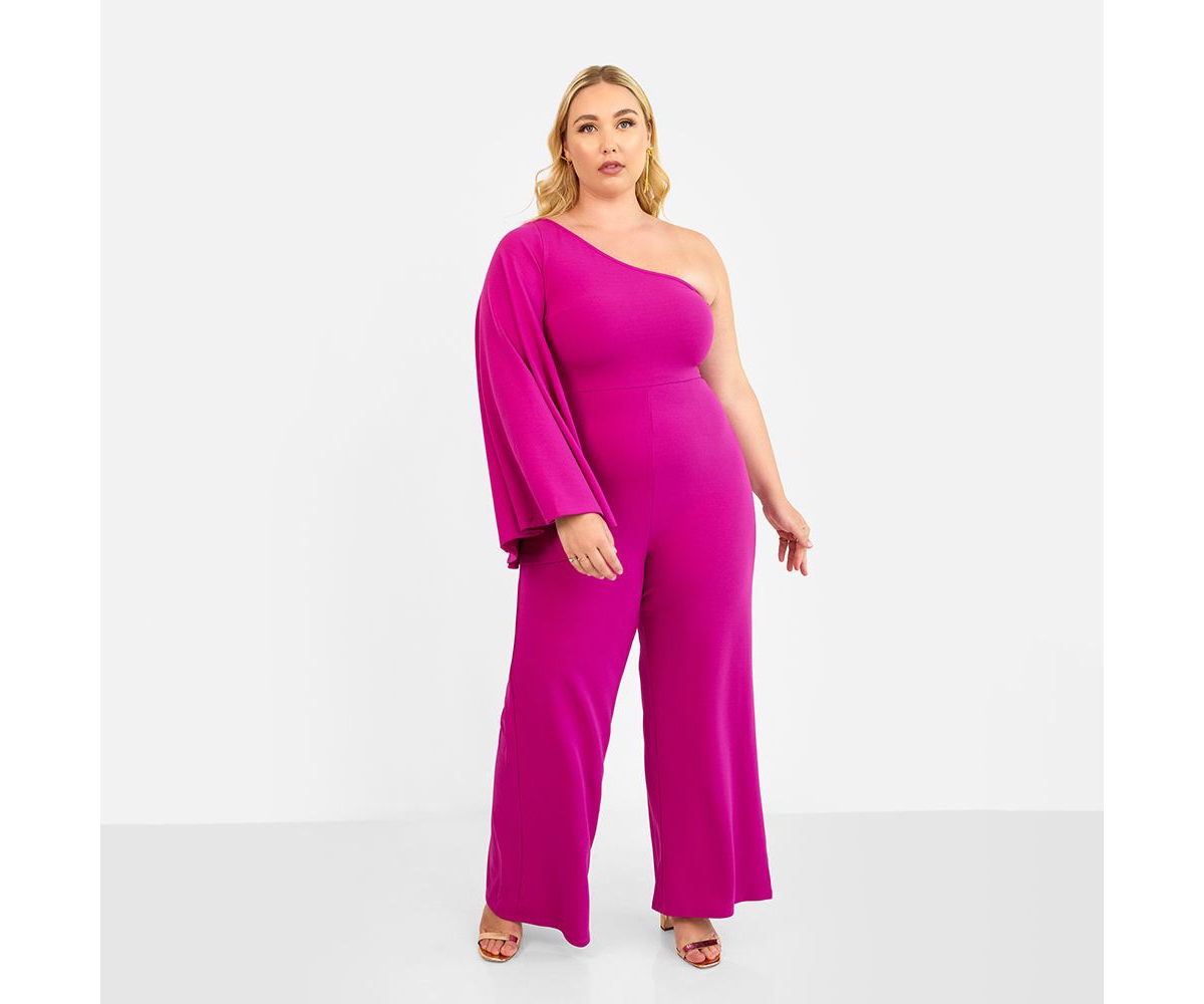 Women's Opal Extreme Single Sleeve Wide Leg Jumpsuit - Purple