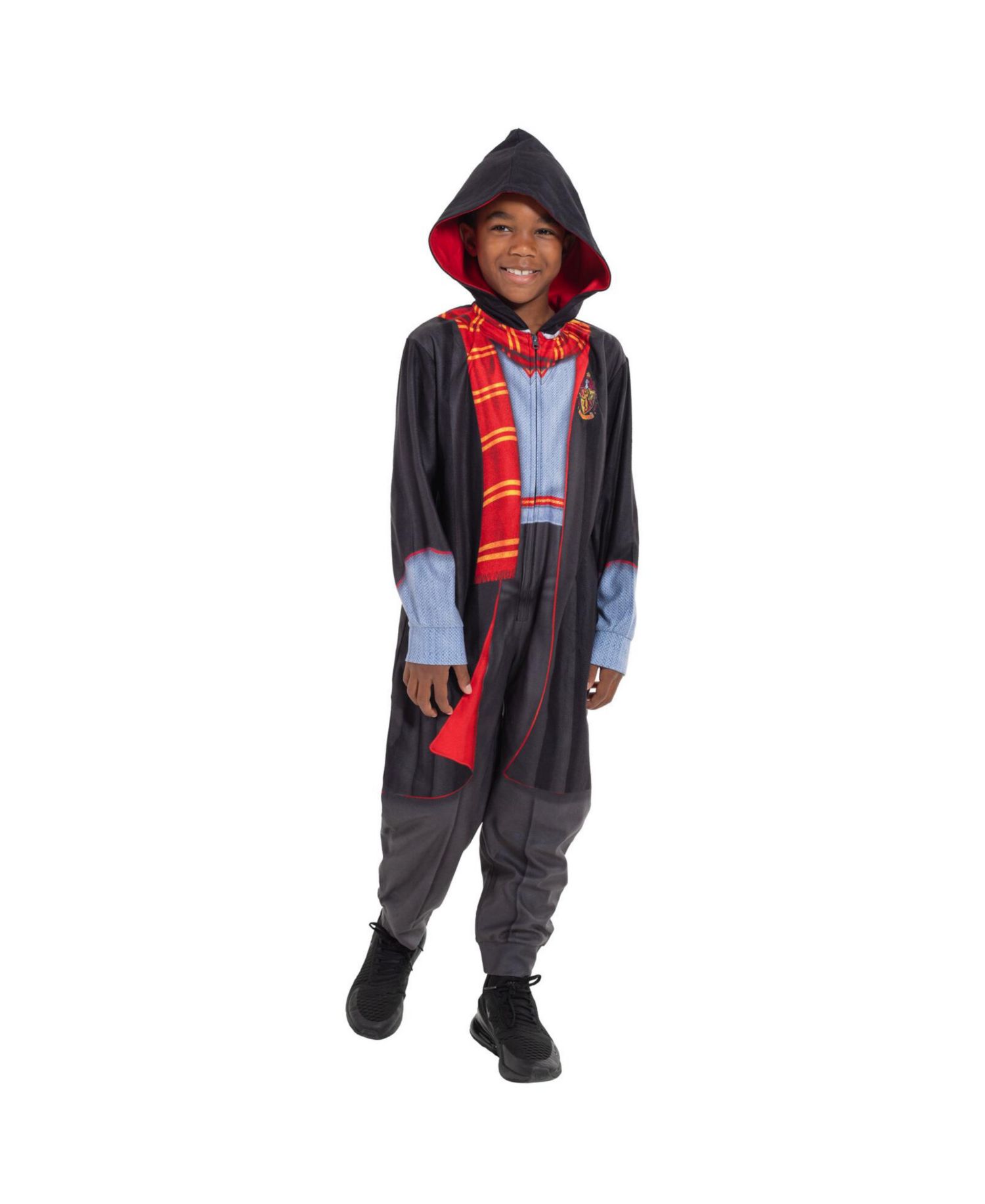 Big Boys Gryffindor Fleece Zip Up Costume Coverall