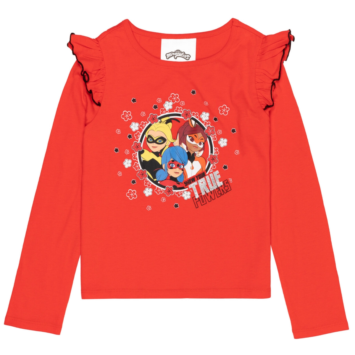 Miraculous Girls Rena Rouge Cat Noir Ladybug 2 Pack T-Shirts to -red