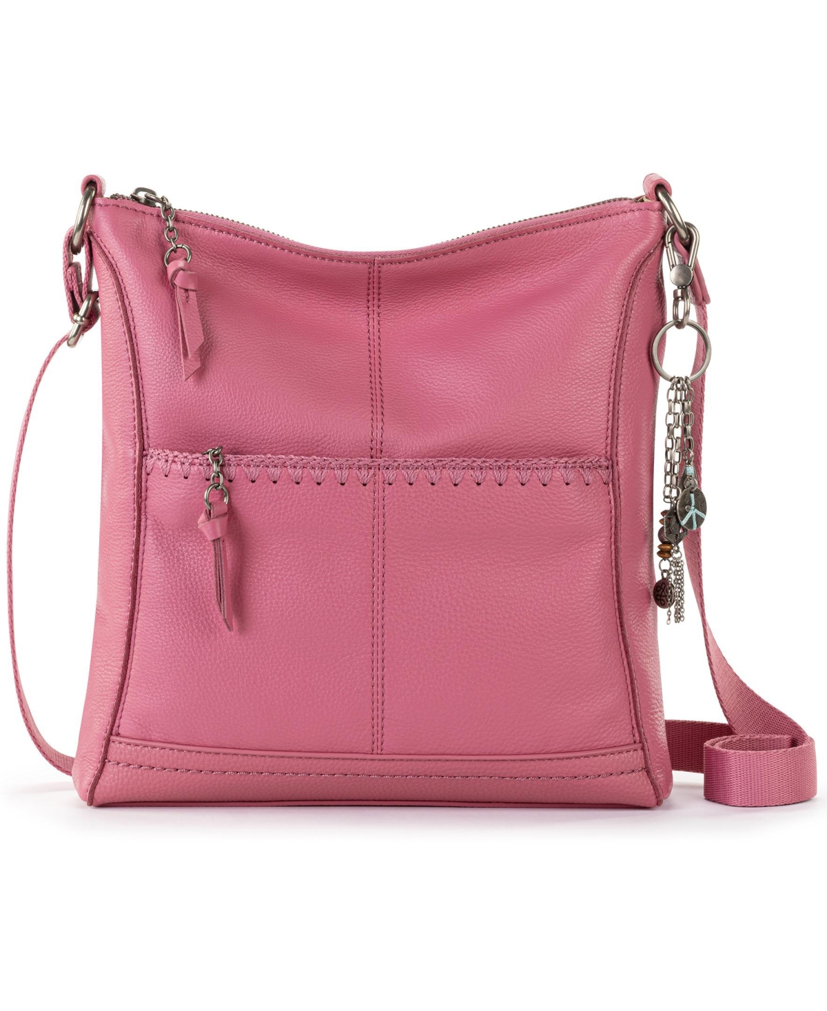 The Sak Women s Lucia Leather Crossbody Bag In Mulberry Stitch ModeSens
