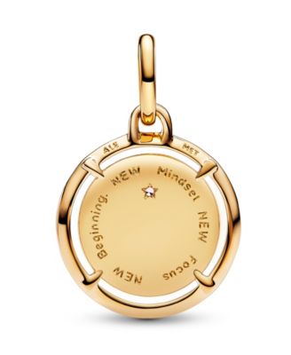 14K Gold-Plated Scarab Beetle Medallion Charm