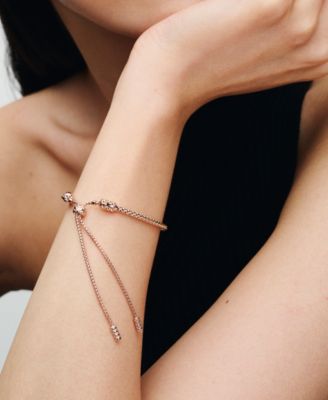 14K Gold-Plated Studded Chain Slider Bracelet