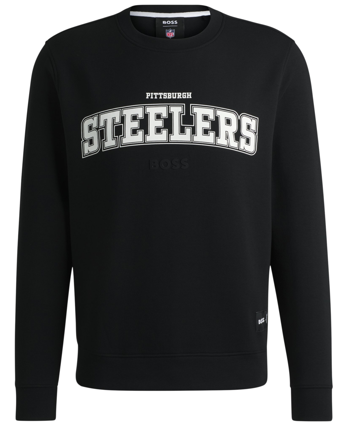 Shop Hugo Boss X Nfl Men's Regular-fit Sweatshirt In Steelers Charcoal
