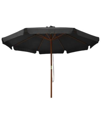 Garden Parasol with Wooden Pole 129.9" Anthracite