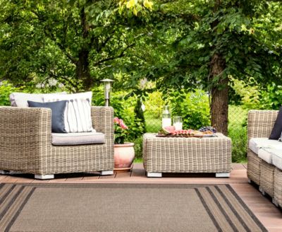 Monaco Striped Border 3'3"x4'11" Area Rug