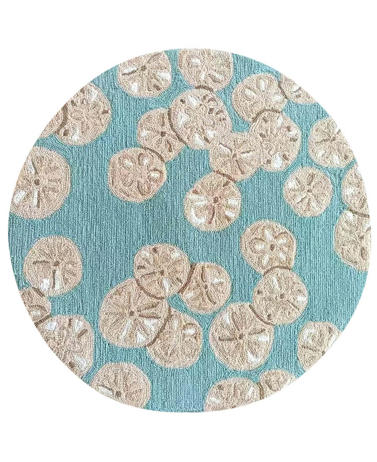 Liora Manne Capri Sea Biscuit 3'x3' Round Area Rug In Aqua