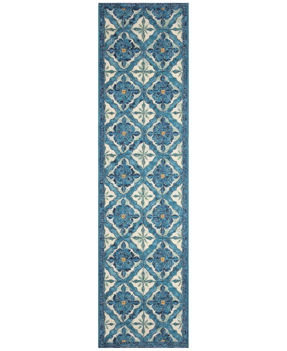 Liora Manne Marina Madrid 1'11"x7'6" Runner Area Rug In Blue