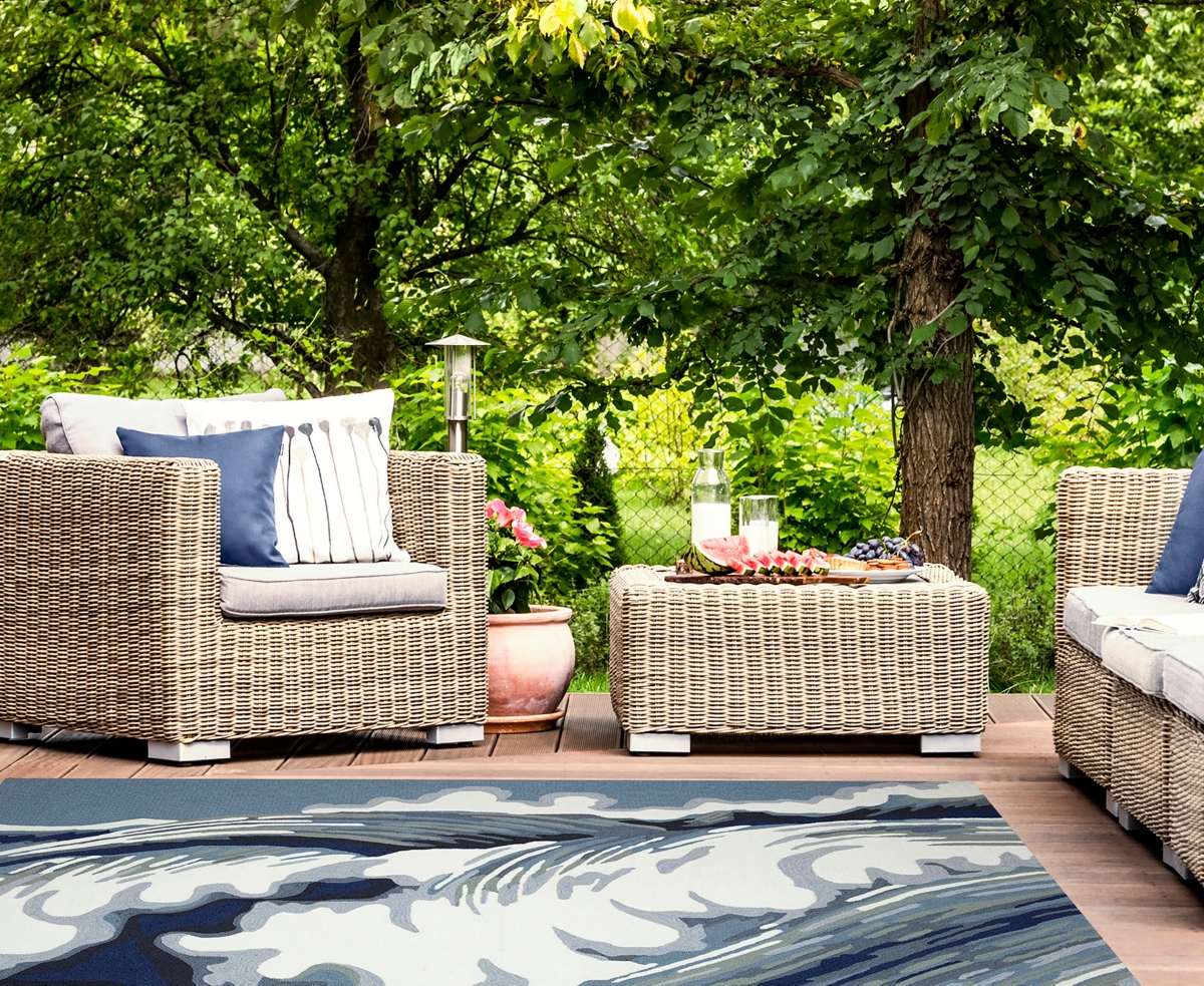 Liora Manne Capri Wave Rug Collection In Blue