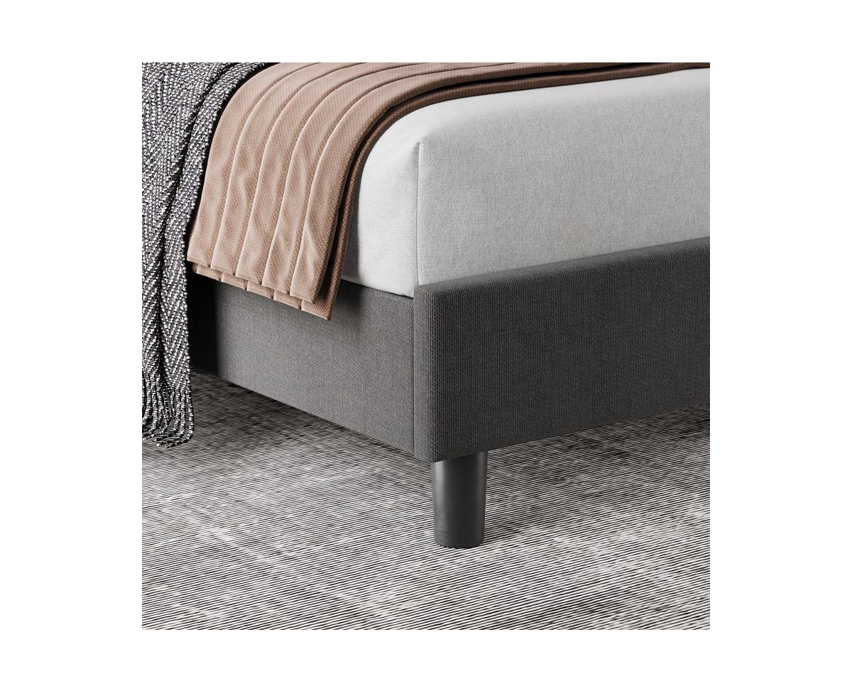 gaomon Size Bed Frame with Adjustable Headboard, Linen Upholstered Platform Bedframe with Strong Wooden Slats, Mattress Foundation, No Box Sprin