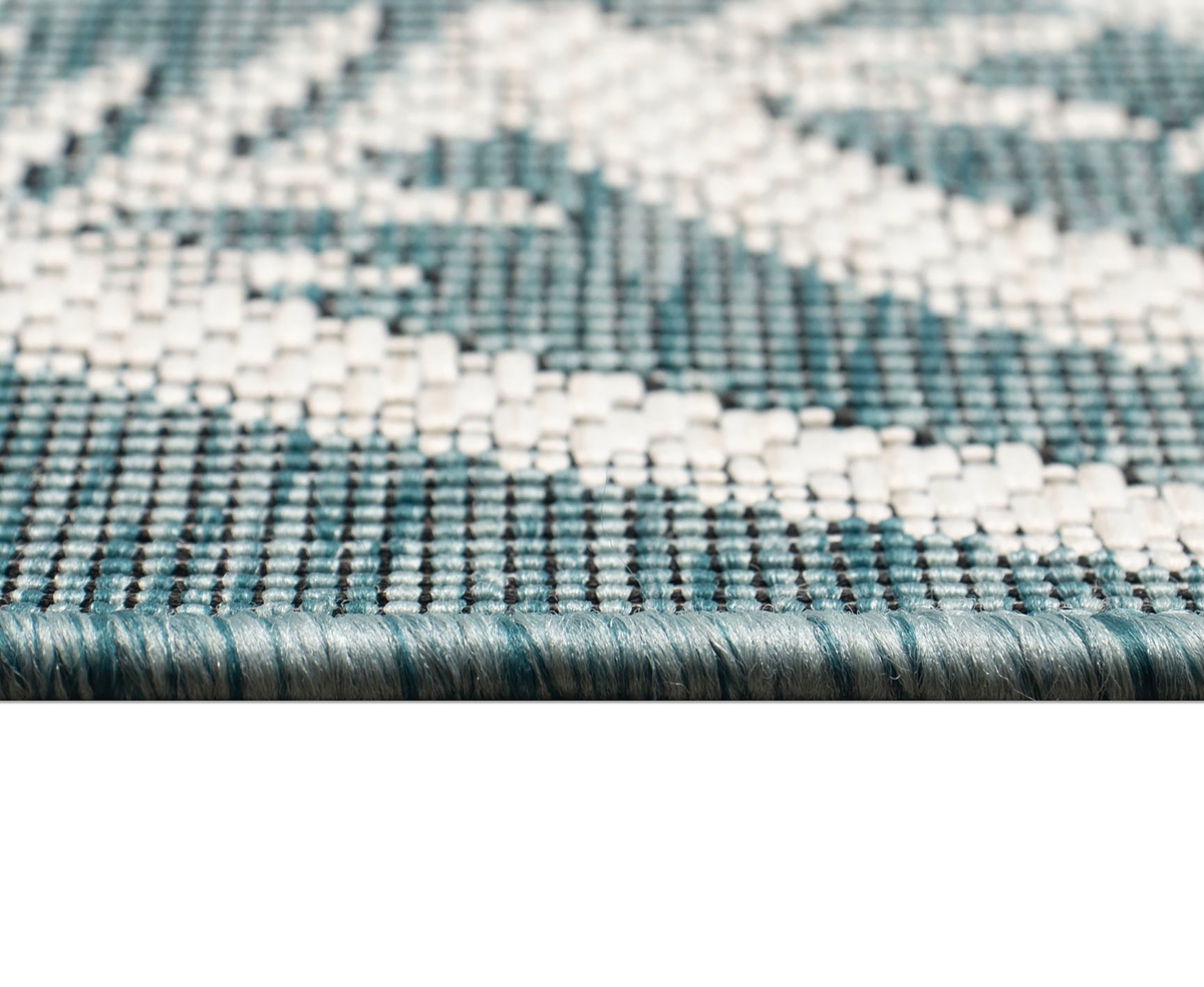 Liora Manne Carmel Reef Border 6'6"x9'4" Area Rug In Aqua