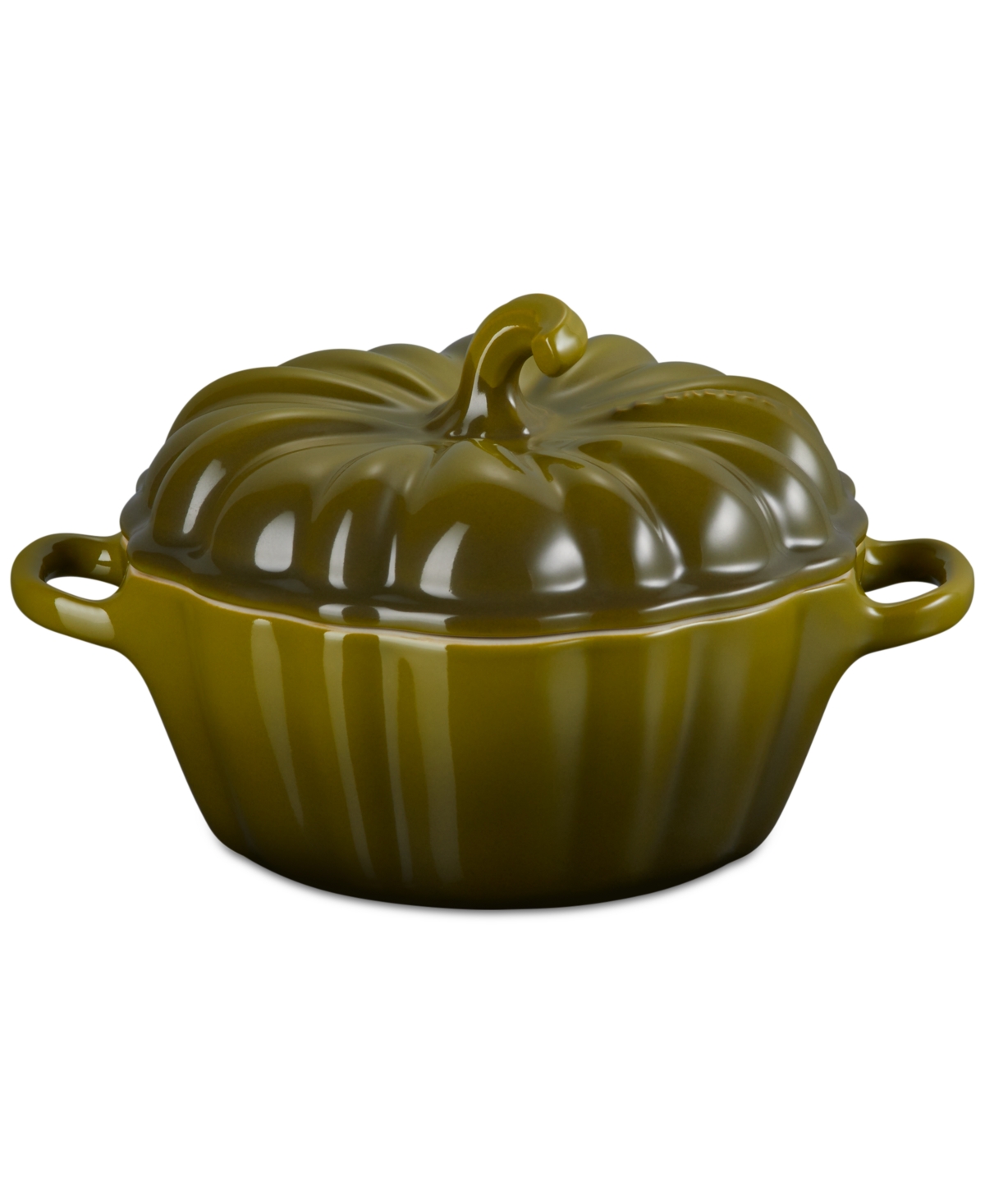 Le Creuset Stoneware Figural 12-oz. Pumpkin Petite Cocotte In Green