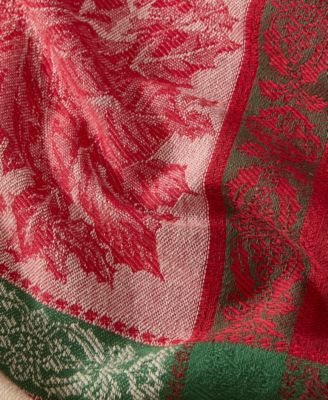 Prestige Poinsettia Jacquard Round Tablecloth, 70"