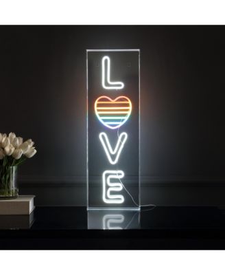 Love Contemporary Glam Acrylic Box USB Operated LED Neon Light
