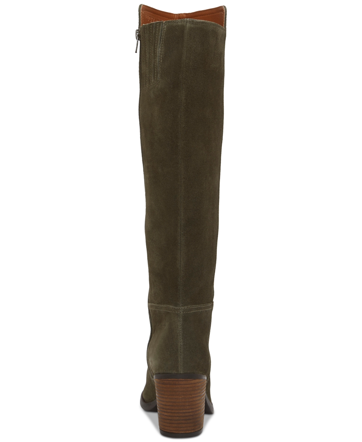 Shop Lucky Brand Women's Bonnay Extra Wide Calf Knee-high Dress Boots In Khaki Green Suede