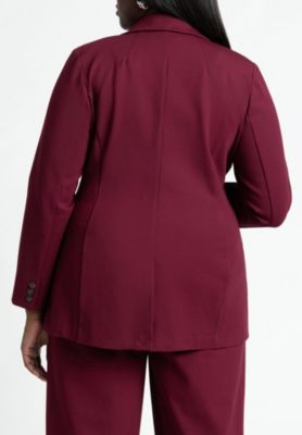 Women's Plus Size The Ultimate Stretch Long Two Button Blazer