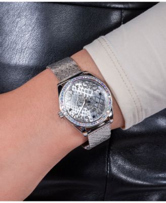 Women's Analog Silver Mesh Watch 32mm