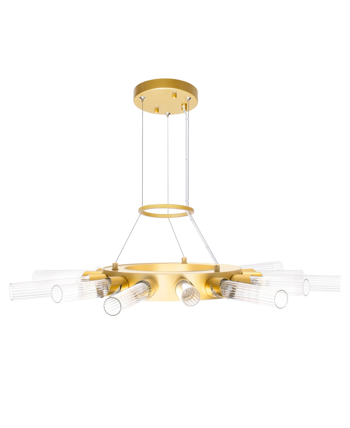 Shop Cwi Lighting 2" Metal Collar 14 Light Chandelier In Satin Gold