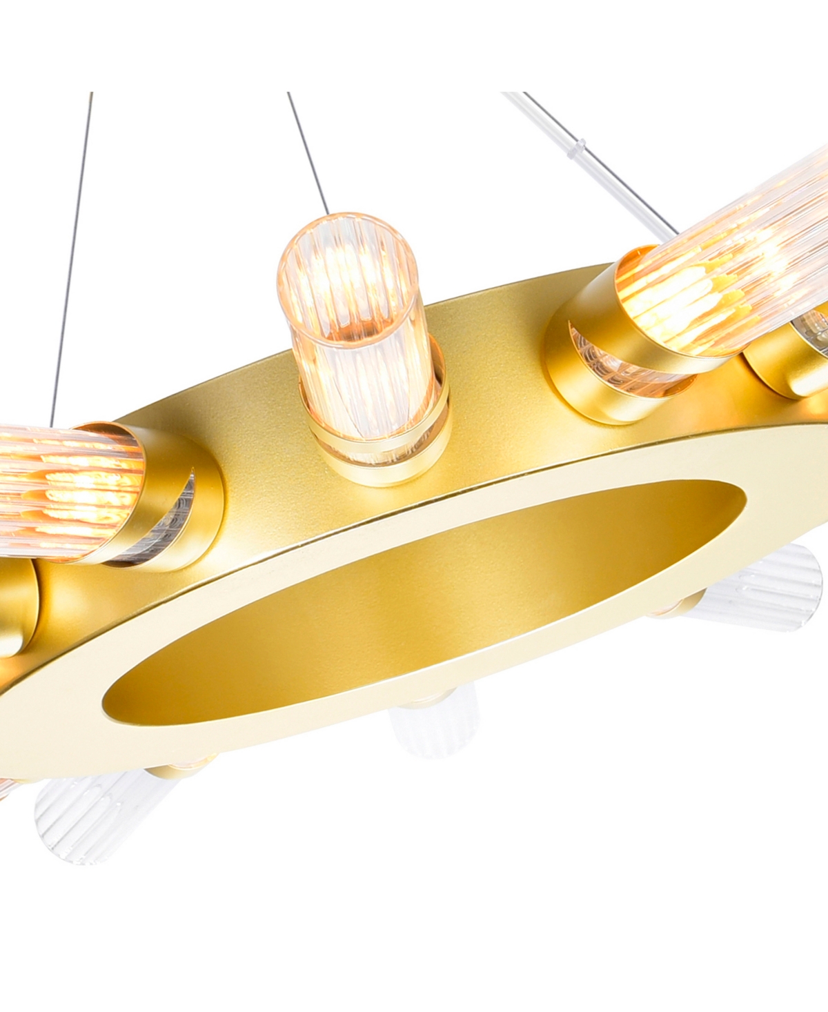 Shop Cwi Lighting 2" Metal Collar 14 Light Chandelier In Satin Gold