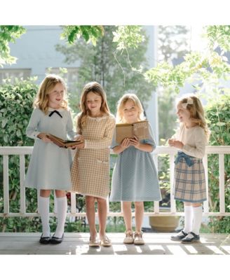 Girls' Quilted Puff Sleeve Dress