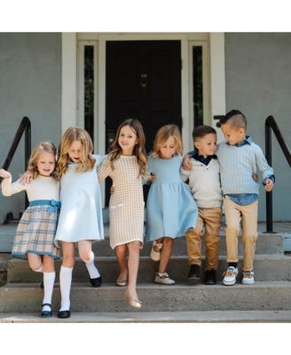 Girls' Quilted Puff Sleeve Dress