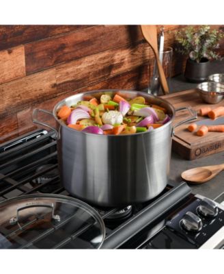 Tri-Ply Stainless Steel Professional Grade Stock Pot w/Lid, 12-Quart