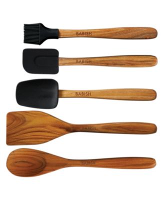11 Piece Essential Wood, Silicone, and Stainless Steel Tool Set