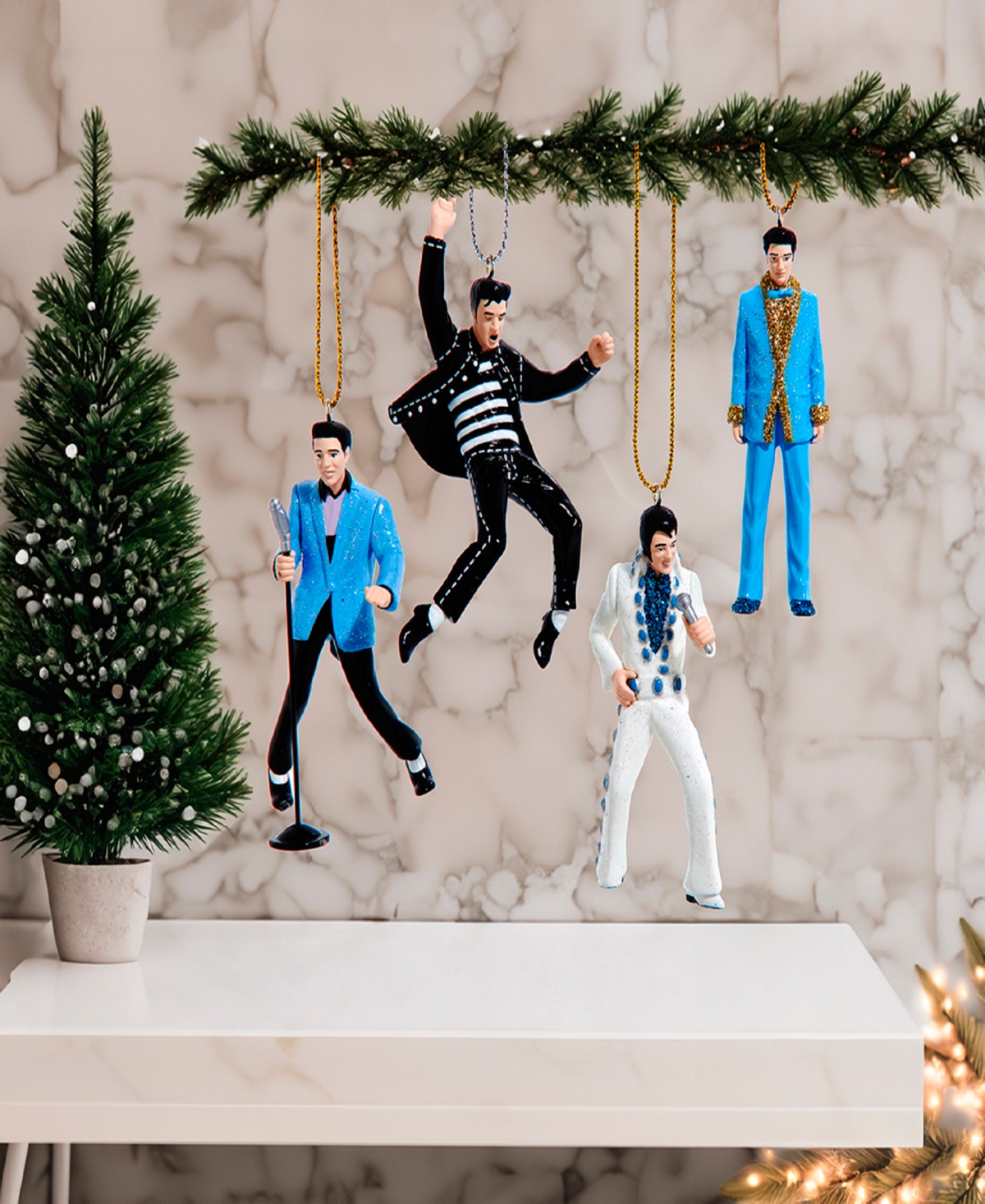 Kurt Adler 4pc Elvis Presley Miniature Ornaments