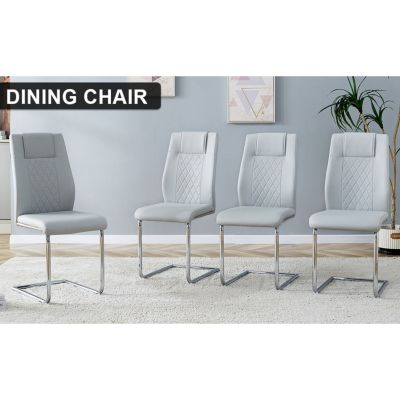 Set of 6 Faux Leather Cushioned Side Chairs