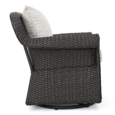 Streamdale Wicker Swivel Rocking Chair Cozy Outdoor Relaxation and Comfort