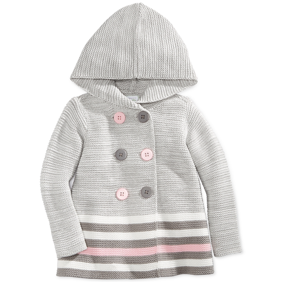 First Impressions Baby Girls Striped Double Breasted Sweater, Only at