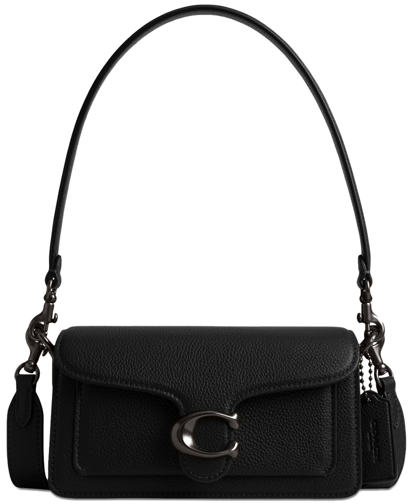 Женская сумка COACH Tabby Small Polished Pebble Leather Shoulder 20, цвет: Оловянный / Чёрный — фото 1