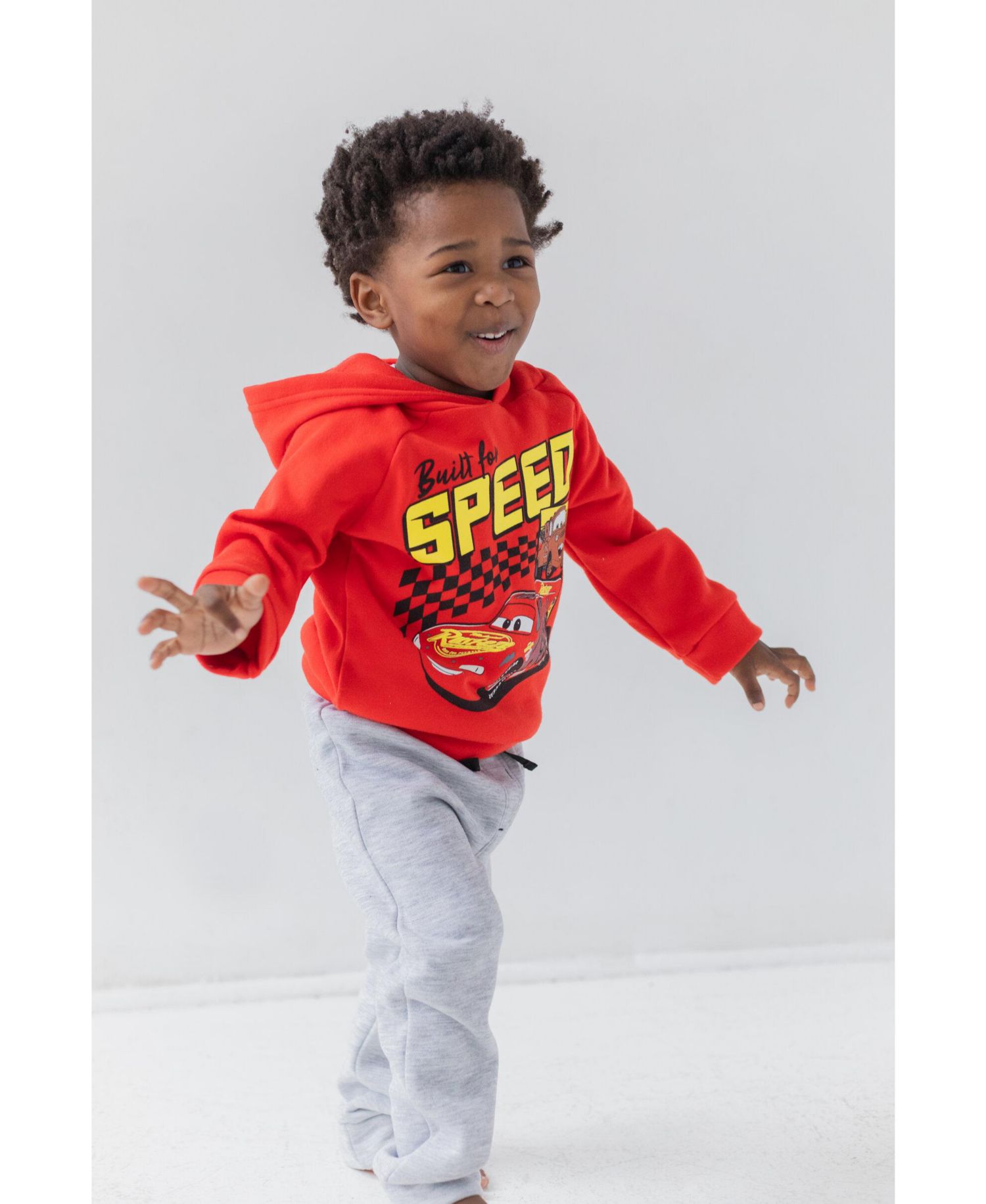 Boys(6-12)Lightning McQueen Fleece Pullover Hoodie and Pants Outfit Set
