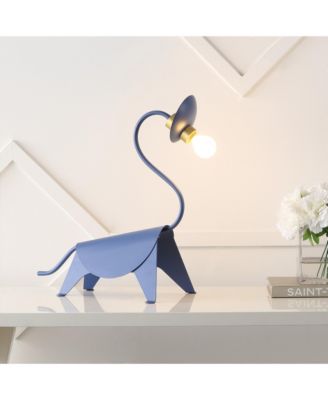 Bradley 16" Modern Industrial Iron Brachiosaurus LED Kids' Lamp, Blue