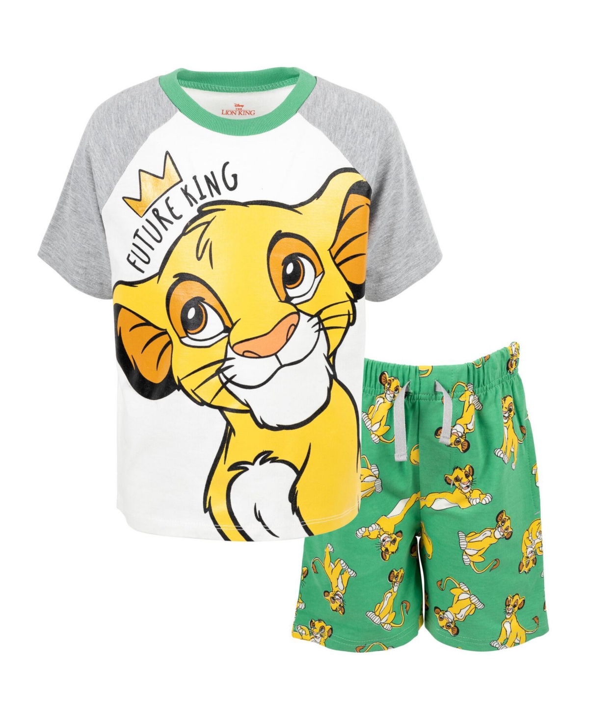 Disney Boys Mickey Mouse Lion King Pixar Cars Toy Story French Terry T-Shirt and Shorts Outfit Set to