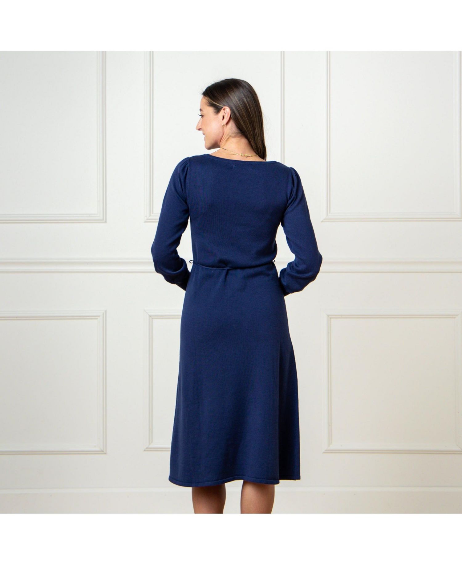 Women's Hope and Henry Organic Bellow Sleeve Pointelle Sweater Dress