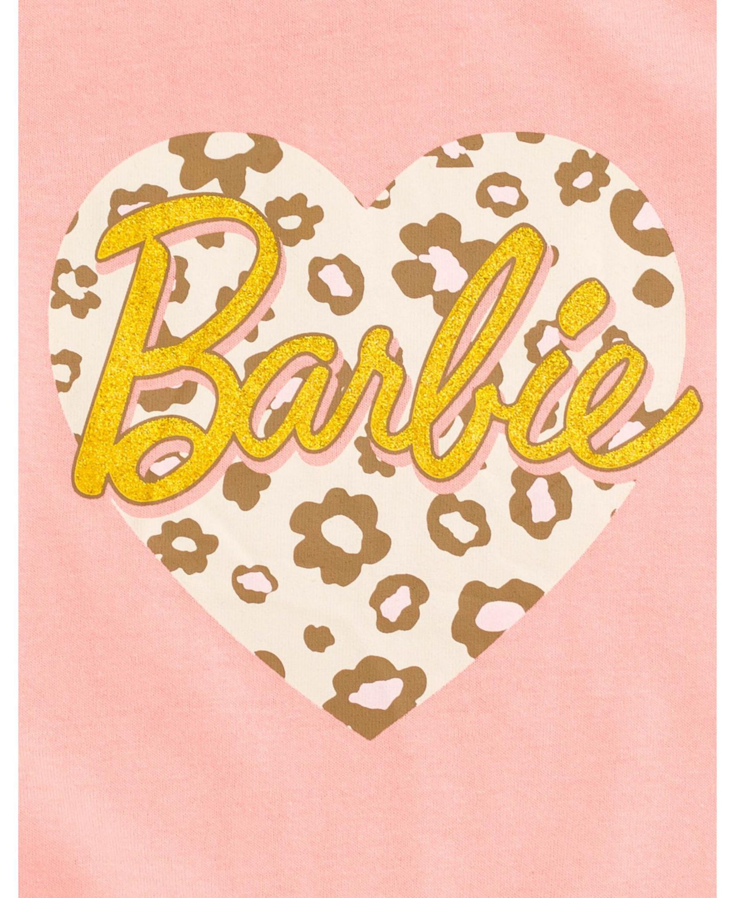 Детский комплект Barbie: футболка и леггинсы, для девочек, цвет: Розовый леопардовый — фото 5