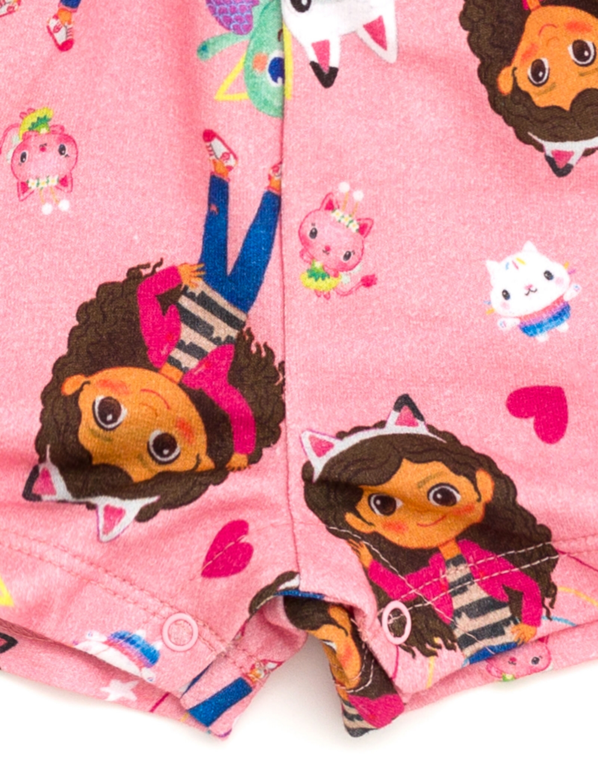 Dreamworks Gabby's Dollhouse Toddler Girls Pandy Paws Cakey Cat MerCat French Terry Romper to