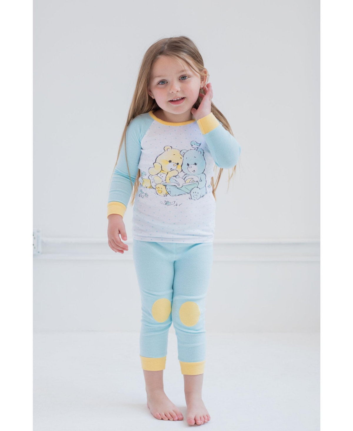Care Bears Baby Girls Baby Bedtime Bear Funshine Bear Pajama Shirt and Pants Sleep Set Newborn -/ blue