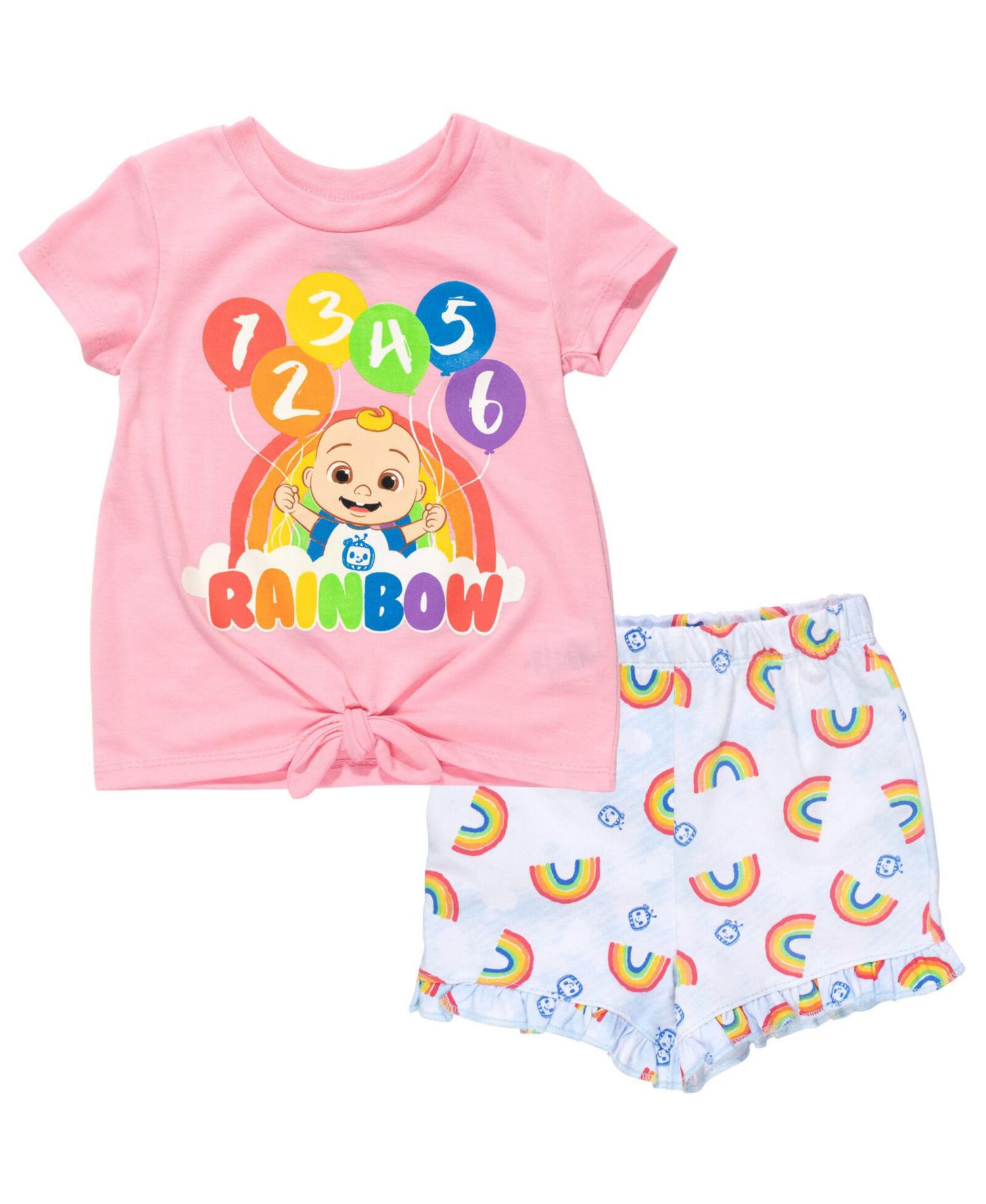 Baby Girls T-Shirt and French Terry Shorts Outfit Set