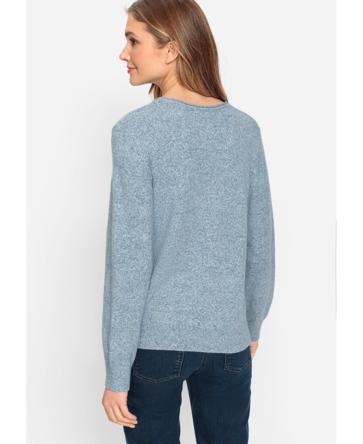 Olsen Women's Long Sleeve Melange Knit Pullover