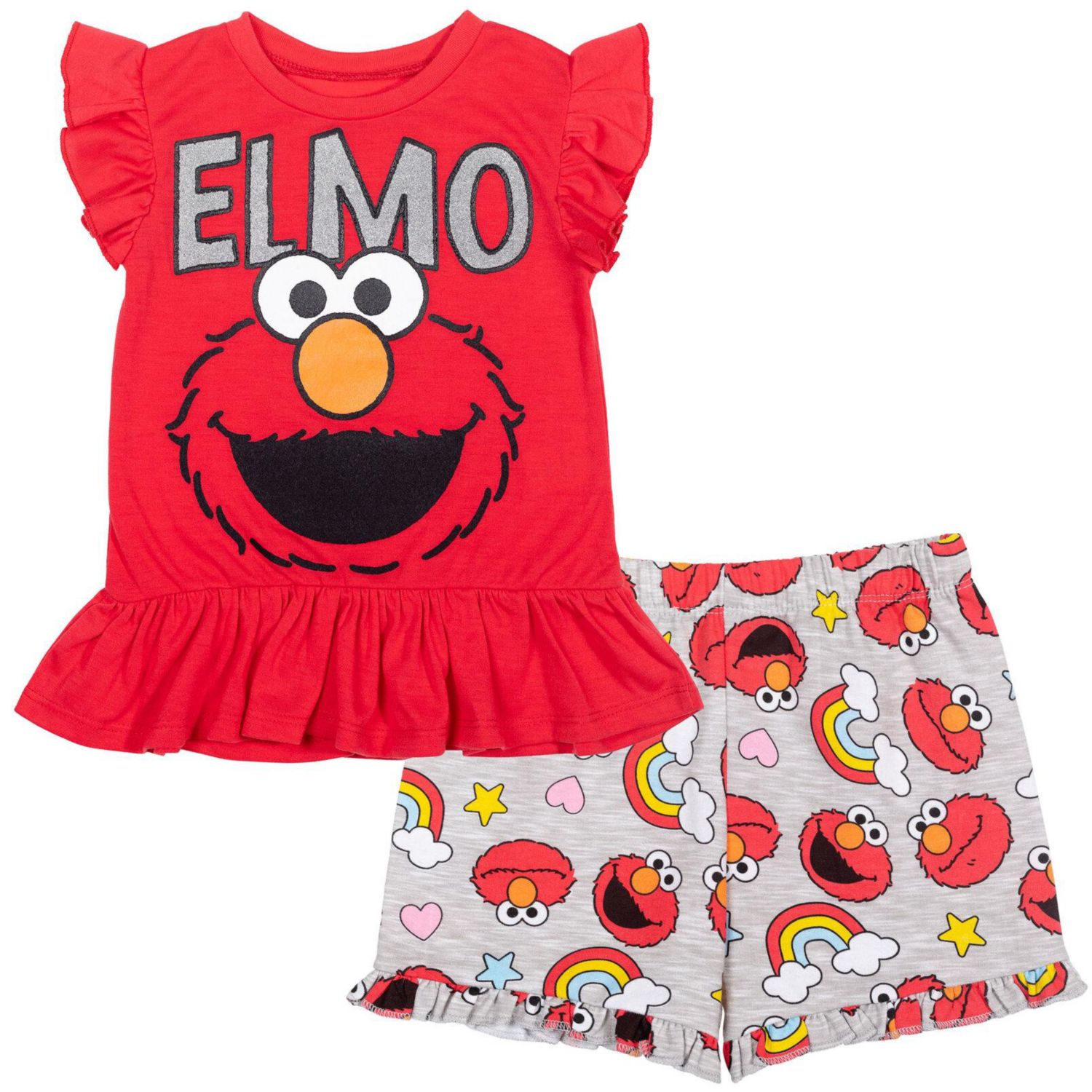 Baby Girls 2-Piece T-Shirt and French Terry Shorts Set
