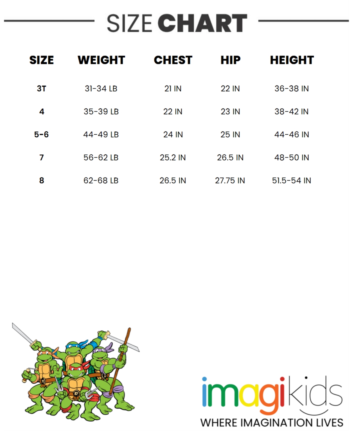Teenage Mutant Ninja Turtles Boys Leonardo Michelangelo Raphael Donatello 4 Pack T-Shirts to -/ purple / orange / gray