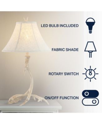 Antler 27.5" Rustic Resin LED Table Lamp, Beige