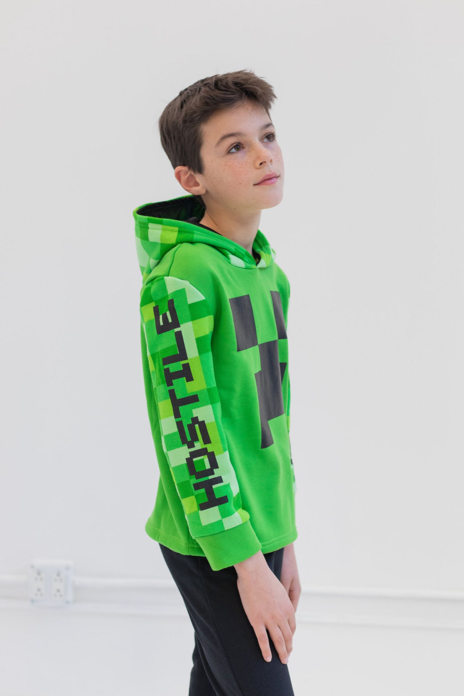 Little Boys Creeper Fleece Pullover Hoodie and Pants Outfit Set