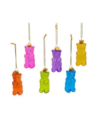 Noble Gems Glass Gummy Bear Ornaments 6-Piece Set