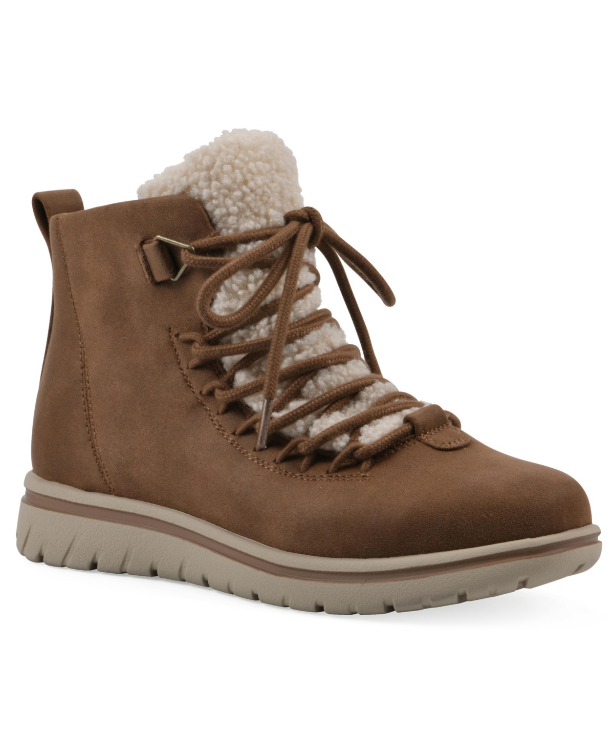 Women's Happiest Lace-Up Booties - Light Brown Fabric