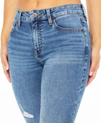 Juniors' Curvy Distressed Skinny Ankle Jeans 