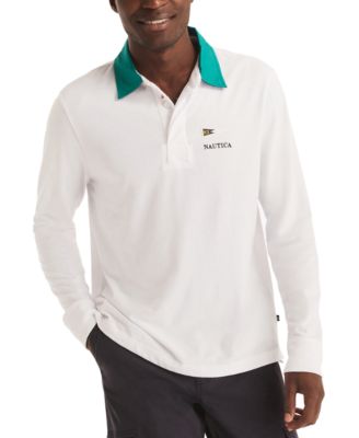 Men s Classic Fit Rugby Long Sleeve Polo Shirt