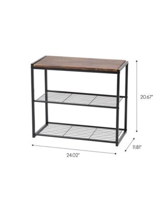 3-Tier Stackable Shoe Racks for Entryway, Black