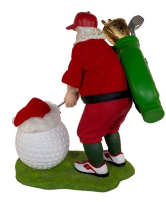 11-Inch Fabrich&eacute; Golfer Santa with Oversized Golf Ball